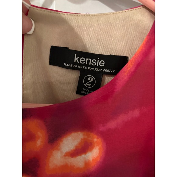 Kensie Floral Print Ruffle Sleeve‎ Dress - Sleeveless Party Cocktail - Picture 4 of 5